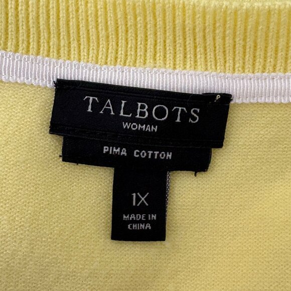 Talbots Womens Cotton Sweater Vest Plus Size 1XL Yellow - Picture 6 of 7